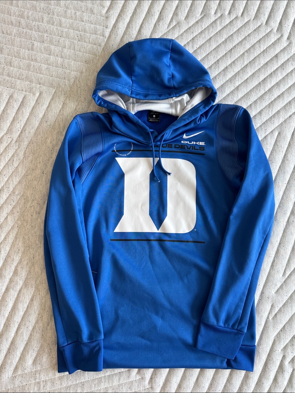 Nike Duke Blue Devils Royal Blue Pullover Hoodie with White Logo